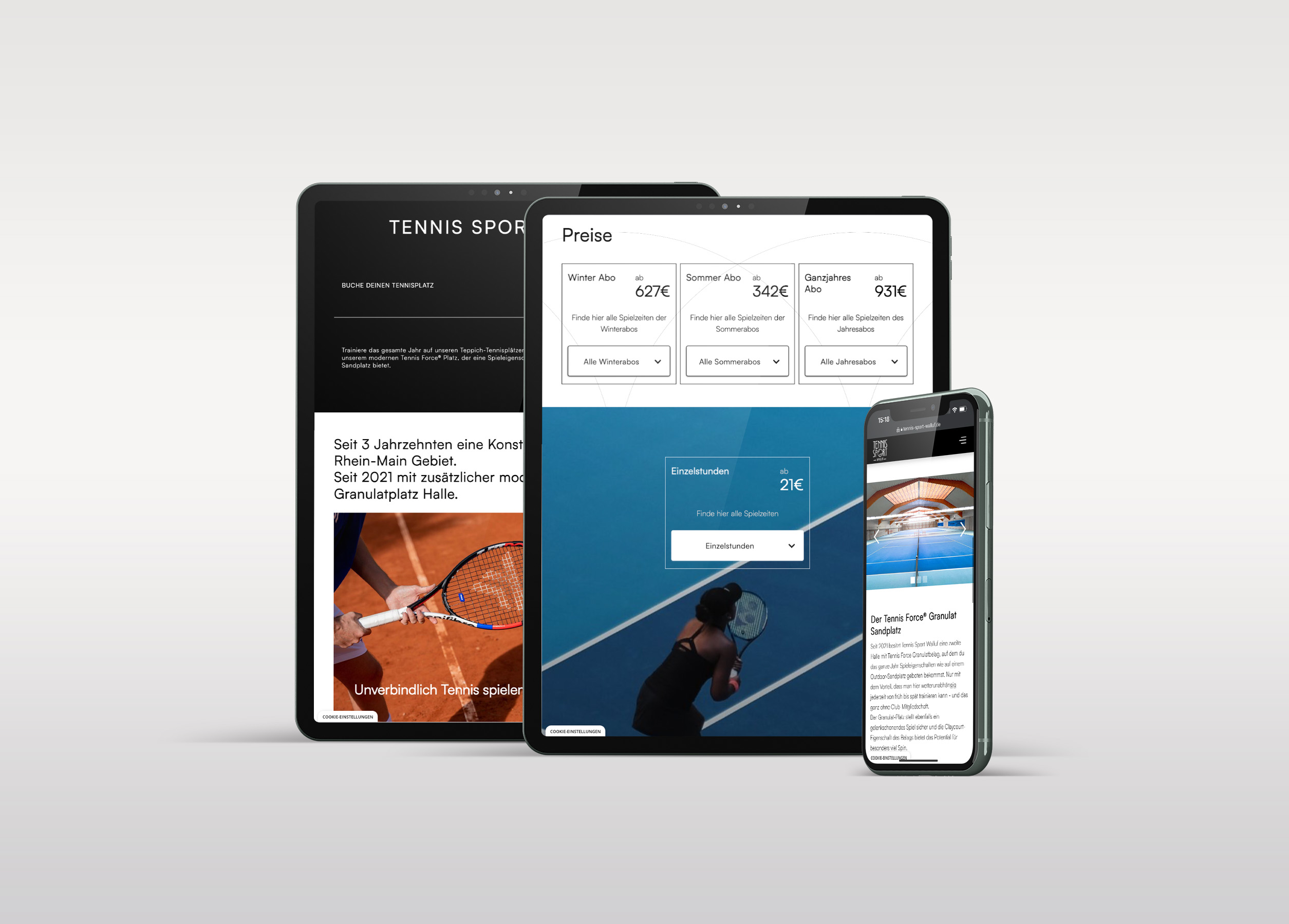 Tennis Sport Walluf Webdesign Ux Design responsive devices - Sarah Kreis Webdesign