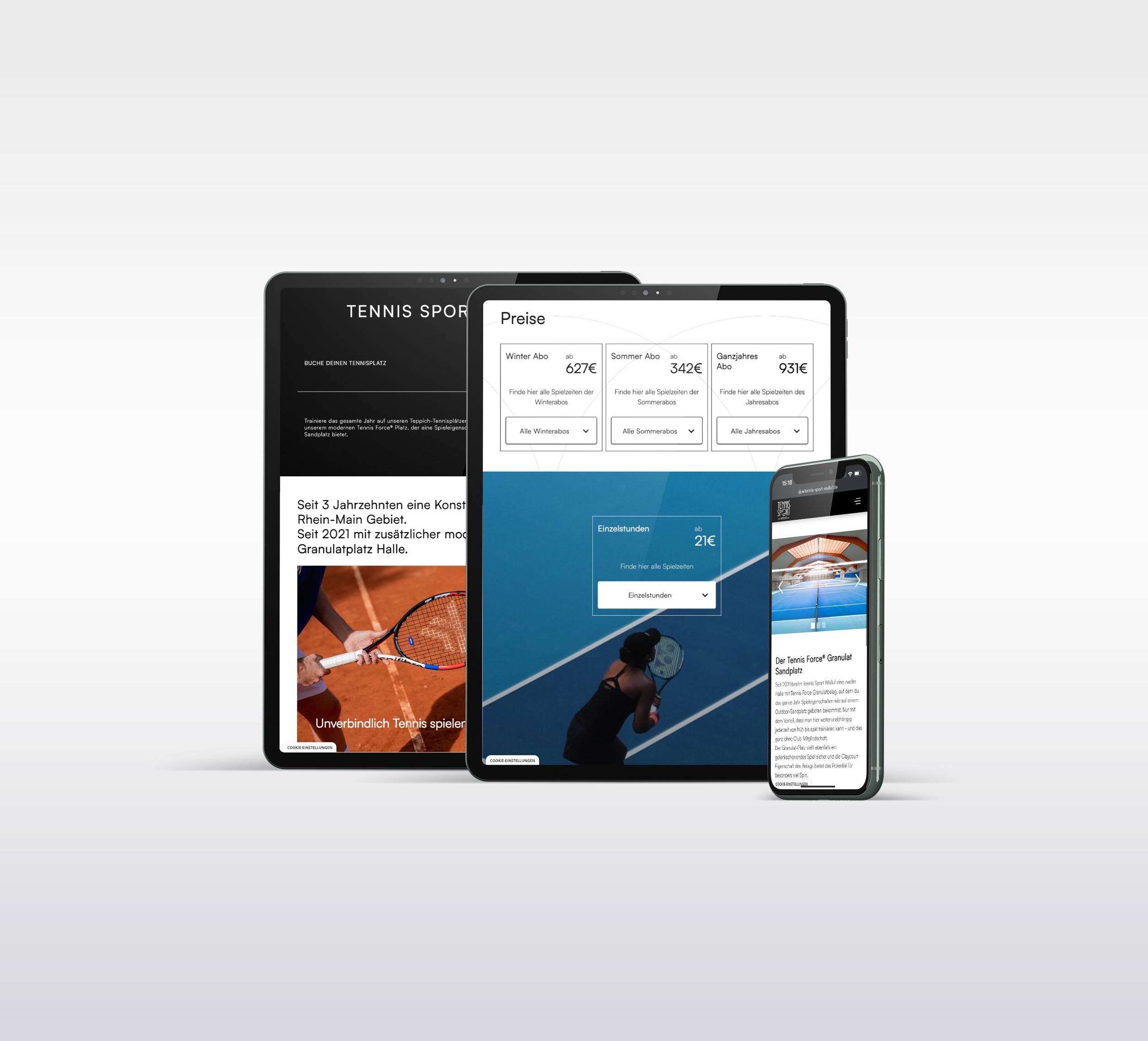 Tennis Sport Walluf Responsive Web Design by Sarah Kreis - developed with Webflow